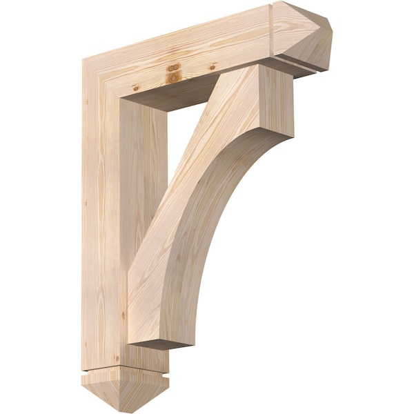 Ekena Millwork Westlake Arts and Crafts Smooth Bracket w/ Offset Brace, Douglas Fir, 7 1/2"W x 30"D x 38"H BKT0806X30X38WTL03SDF - main